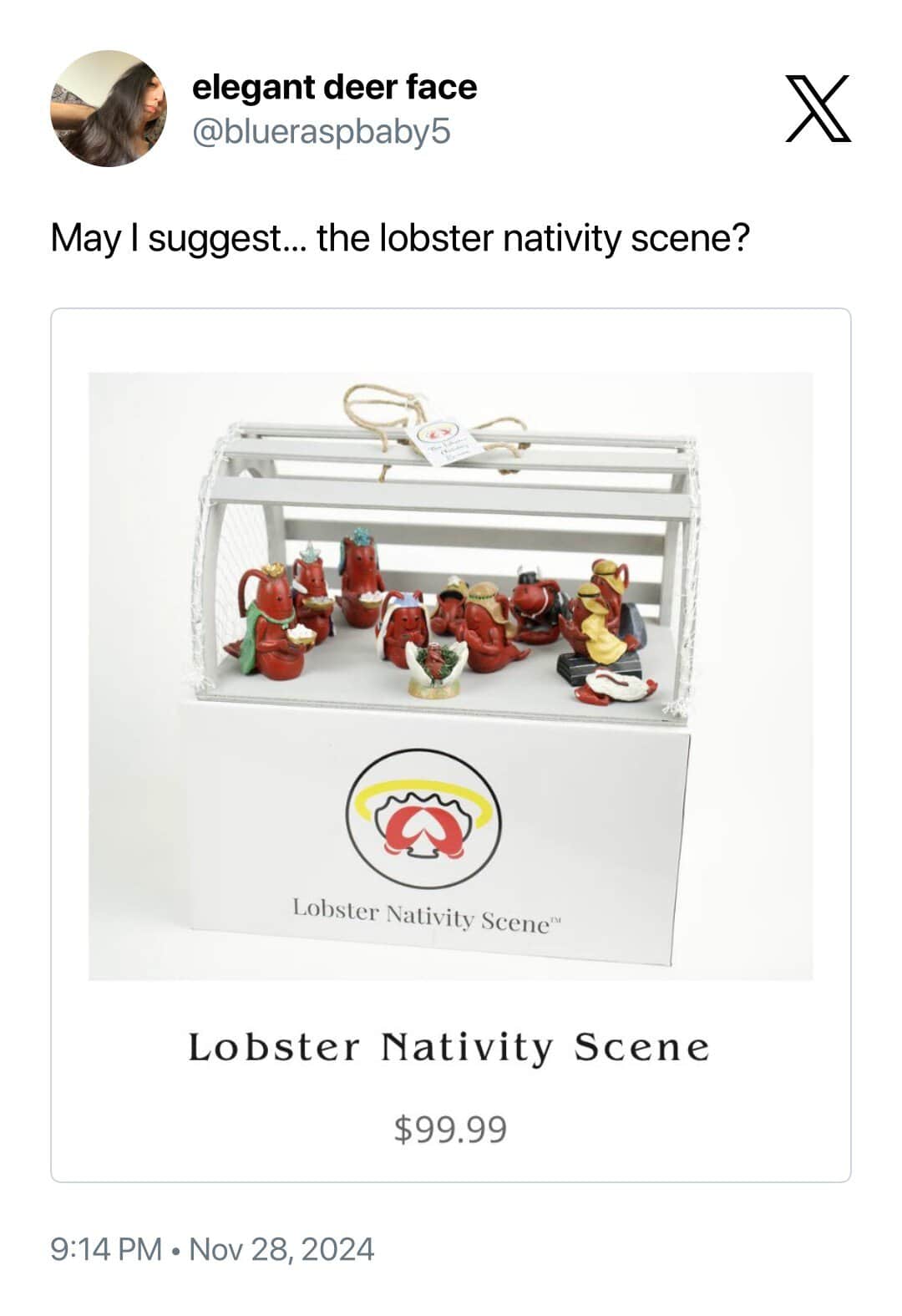 May I suggest... the lobster nativity scene?