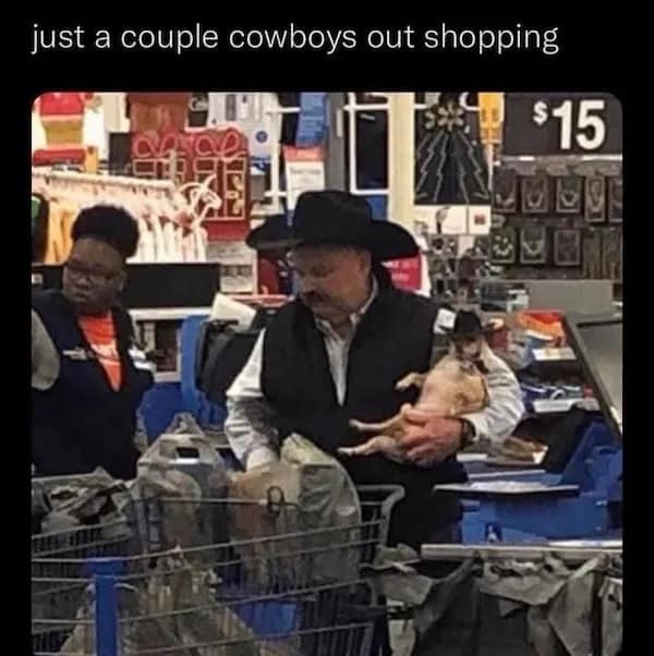 just a couple cowboys out shopping