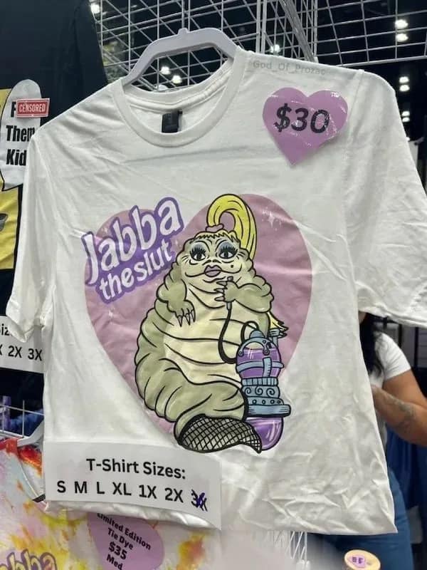 CERSORED They Kid iz 2X 3X $30 Jabba the slut T-Shirt Sizes: S M L XL 1X 2X emmited Edition Tie Dye $35