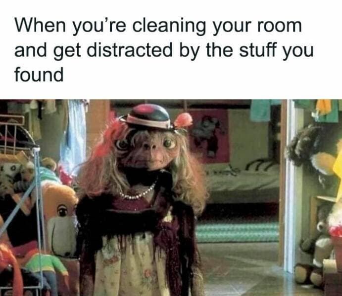 When you're cleaning your room and get distracted by the stuff you found