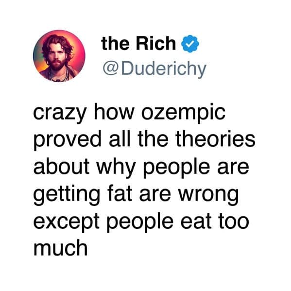 ozempic meme, Ozempic meme collection, Ozempic meme gallery, Ozempic-themed humor, Ozempic tweets, witty Ozempic posts, clever Ozempic messages, sarcastic Ozempic commentary, dry Ozempic wit, subtle Ozempic mockery, understated Ozempic punchlines