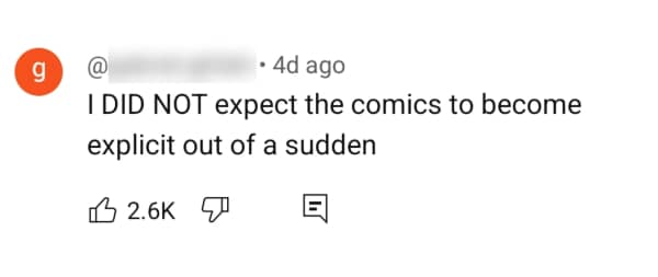 I DID NOT expect the comics to become explicit out of a sudden