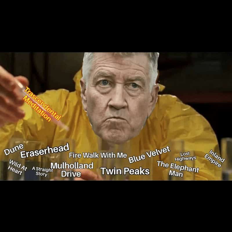 david lynch memes, david lynch, David Lynch tributes, David Lynch homage, David Lynch remembrance, David Lynch fan memorials, Surreal film memes, weird movie memes, bizarre cinema memes, surreal cinematic humor, Cult director memes, iconic filmmaker memes, arthouse director memes, legendary auteur memes