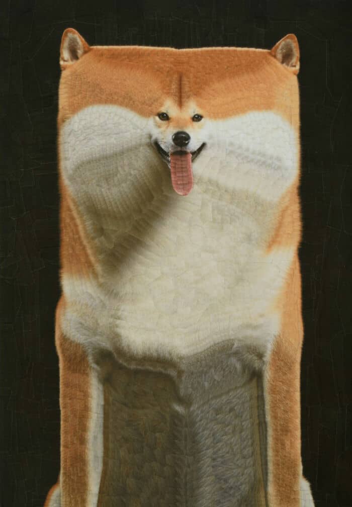 lola dupre, surreal collage, warped painting, bizarre art, animal paintings, creature-based art, fauna portraits, pet canvases, distorted portraits warped visuals, twisted figure art, reconfigured faces