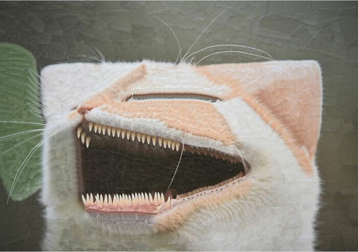 lola dupre, surreal collage, warped painting, bizarre art, animal paintings, creature-based art, fauna portraits, pet canvases, distorted portraits warped visuals, twisted figure art, reconfigured faces