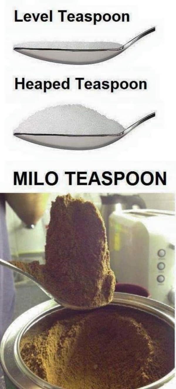 Level Teaspoon Heaped Teaspoon MILO TEASPOON