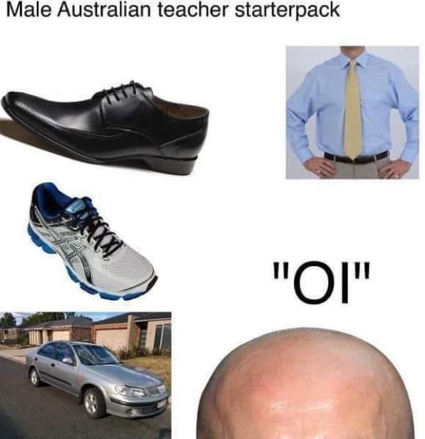 Male Australian teacher starterpack