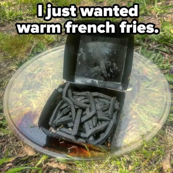 I just wanted warm french fries.