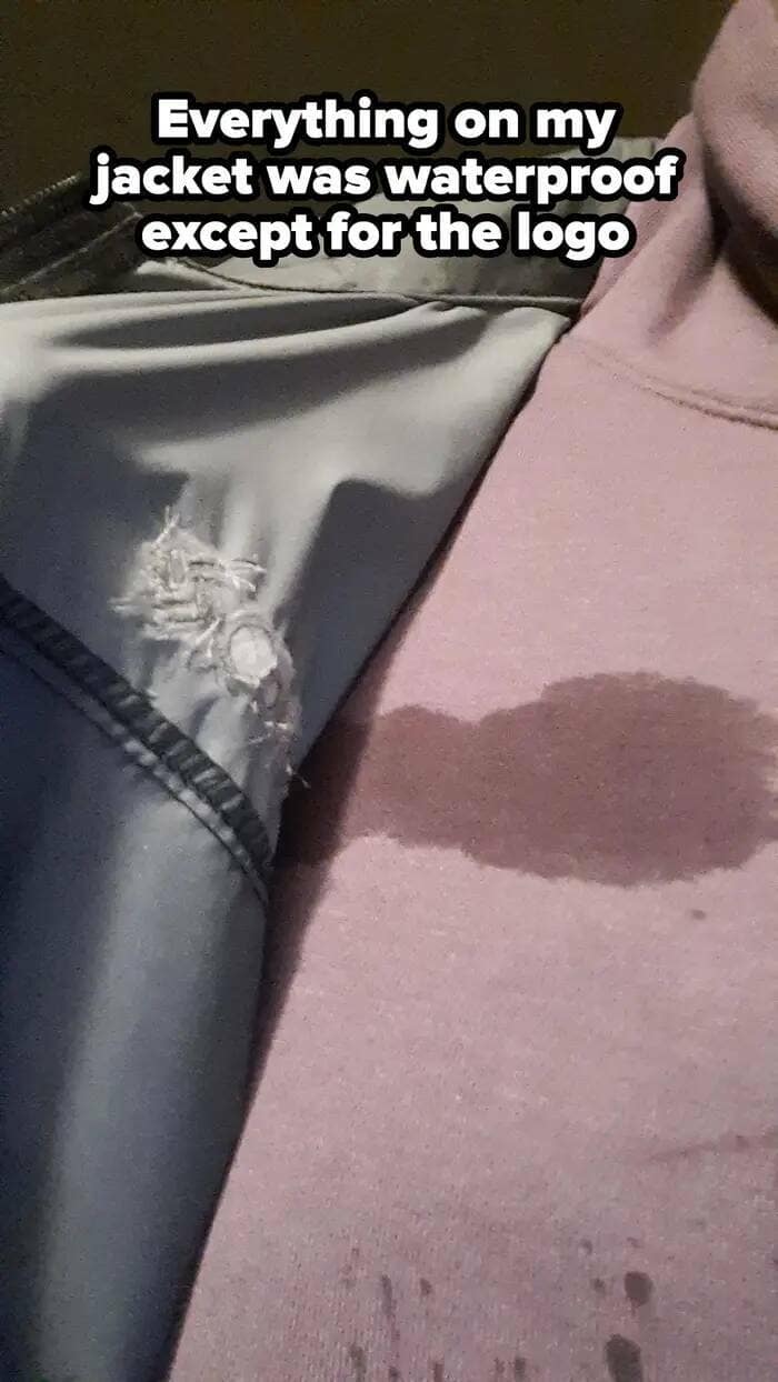 Everything on my jacket was waterproof except for the logo