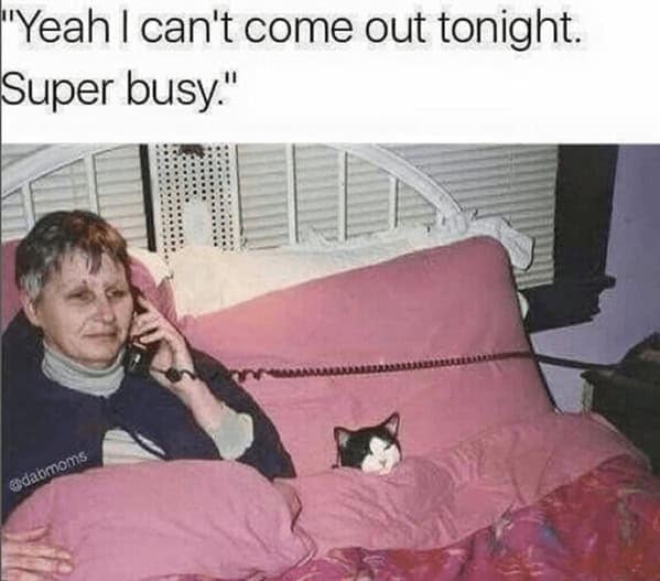 "Yeah I can't come out tonight. Super busy."