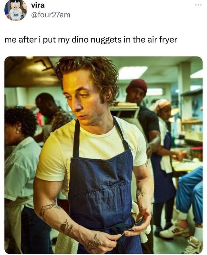 vira @four27am me after i put my dino nuggets in the air fryer