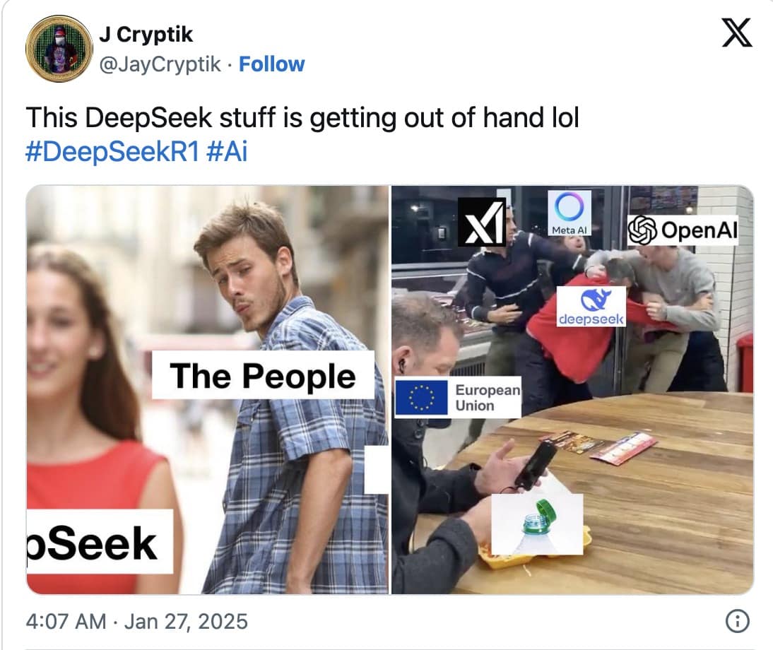 deepseek memes, deepseek AI memes, Deepseek AI technology, Deepseek financial tool, Deepseek market analysis, AI-driven stock analysis, disruptive AI tools, game-changing AI tools, innovative AI solutions, cutting-edge financial AI, stock market memes, financial humor, investing memes, Wall Street jokes
