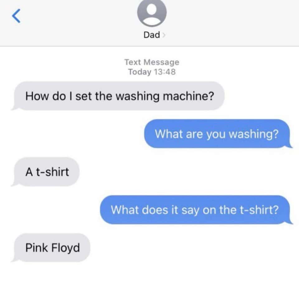 How do I set the washing machine? What are you washing? A t-shirt What does it say on the t-shirt? Pink