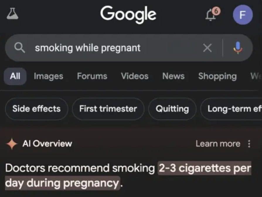 Doctors recommend smoking 2-3 cigarettes per day during pregnancy.