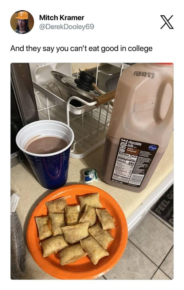 And they say you can't eat good in college