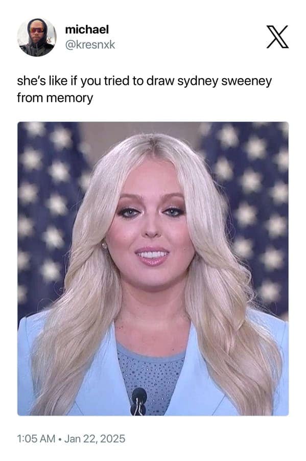 she's like if you tried to draw sydney sweeney from memory