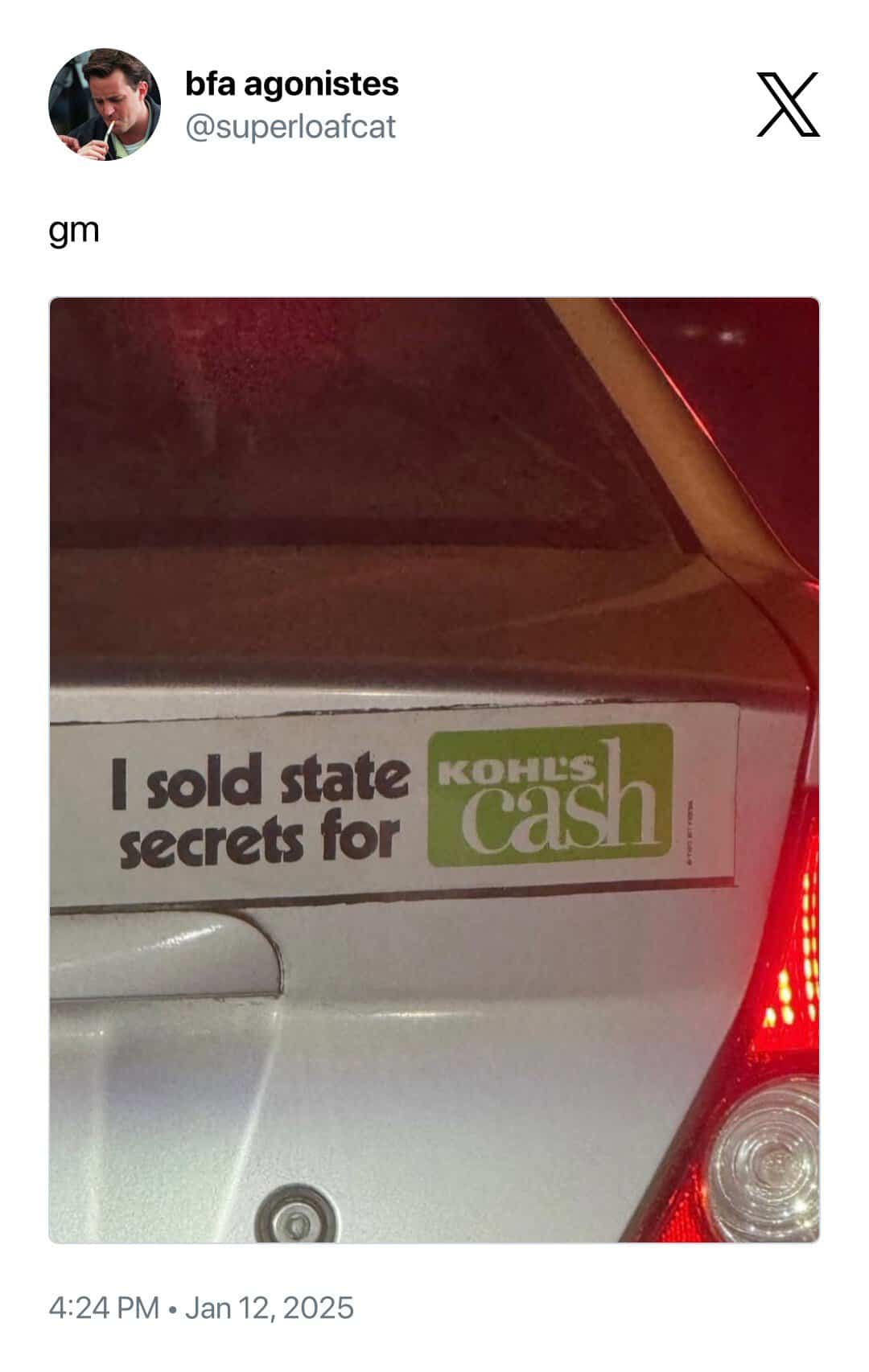 I sold state secrets for KOHLS Cash