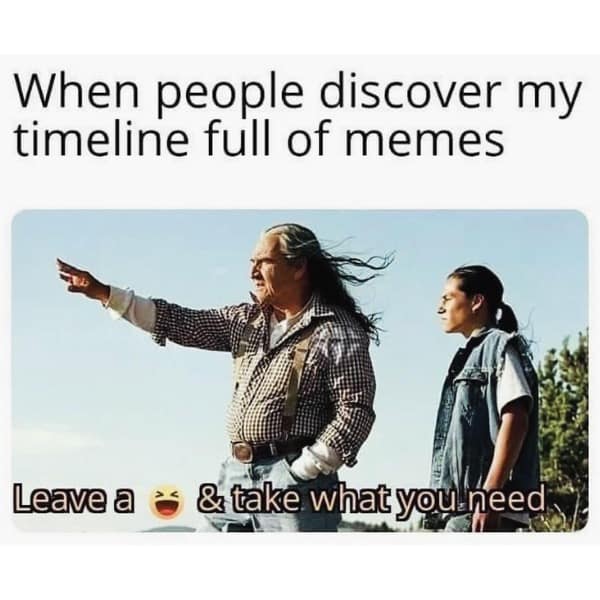When people discover my timeline full of memes
