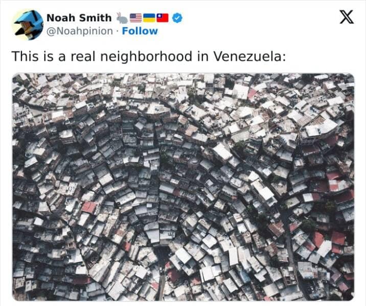This is a real neighborhood in Venezuela: