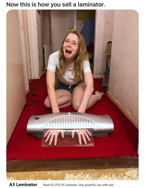 Now this is how you sell a laminator.