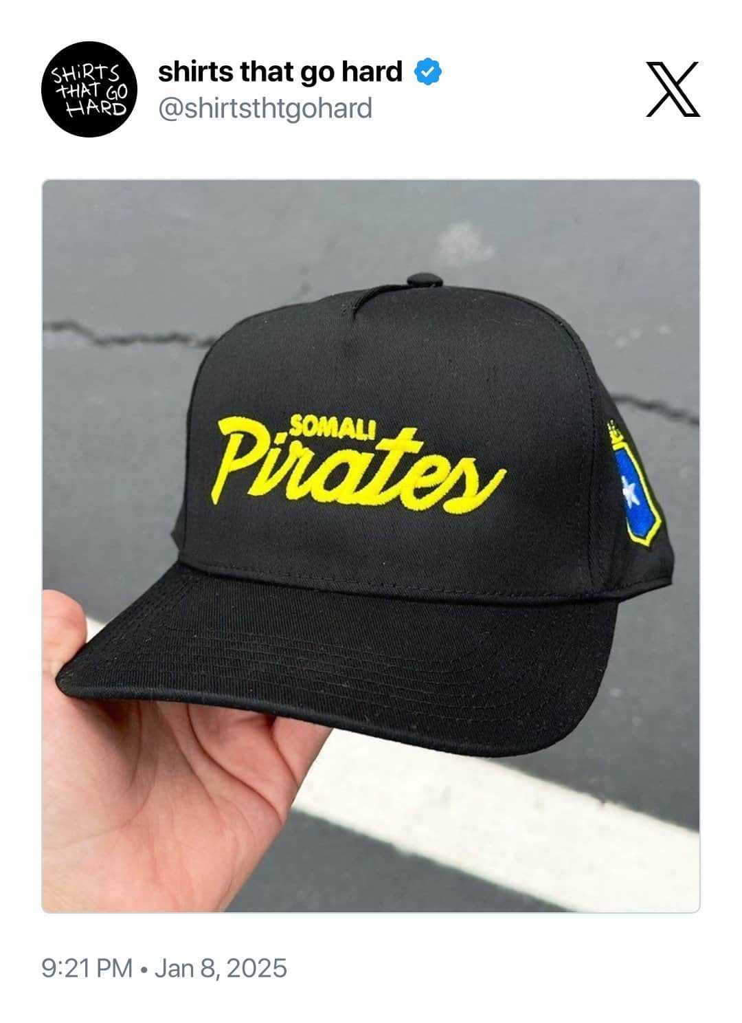 SHiRTS THAT GO HARD shirts that go hard @shirtsthtgohard SOMALI Pirates 9:21 PM • Jan 8, 2025