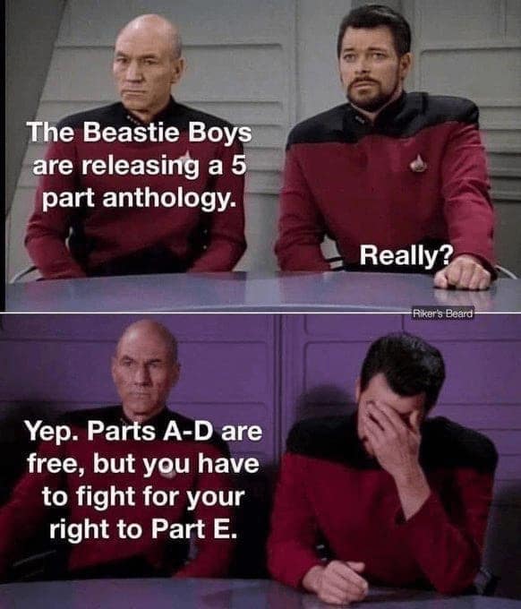 The Beastie Boys are releasing a 5 part anthology. Yep. Parts A-D are free, but you have to fight for your right to Part E.