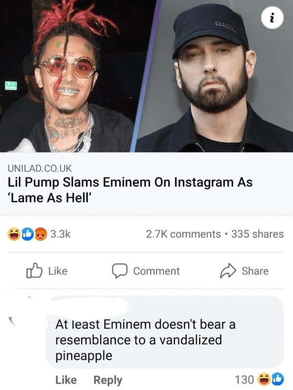 At least Eminem doesn't bear a resemblance to a vandalized pineapple