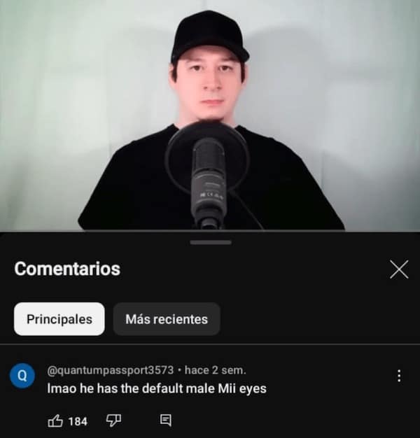 Imao he has the default male Mii eyes