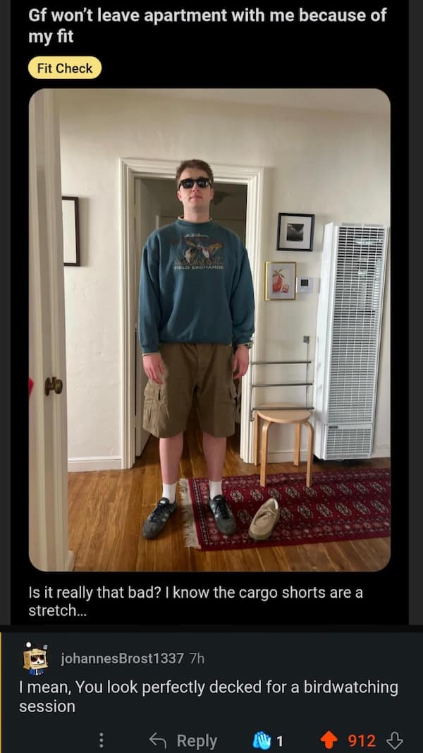 I mean, You look perfectly decked for a birdwatching session