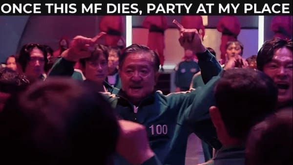 squid game meme, squid games memes, squid game meme, squid games memes, survival drama memes, lethal game comedic bits, K-battle comedic illusions, squid games season 2, squid game season 2, squid games meme