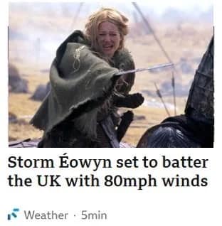 storm eowyn memes, Eowyn-inspired storm jokes, Middle-earth weather spoofs, wind-laden comedic takes, Eowyn jokes, shieldmaiden puns, fantasy warrior illusions, Tolkien comedic bits, storm memes, gale comedic references, high wind humor, weather meltdown jokes, Ireland weather jokes, comedic drizzle references, Gaelic storm banter, UK storm illusions