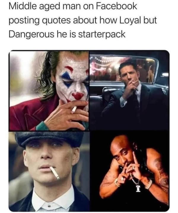 we've got a badass, we've got a badass over here, faux tough moments, badass wannabe, false bravado, tough guy memes, macho jokes, brawny humor, alpha comedic images, fake tough images, phony intimidation, pretend intimidation, staged aggression