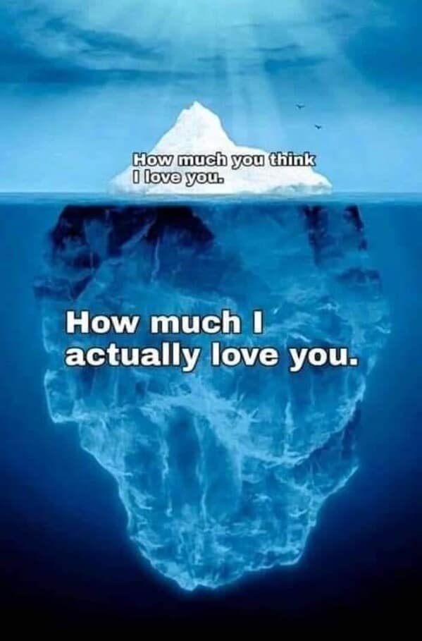How much you think " love you. How much I actually love you.