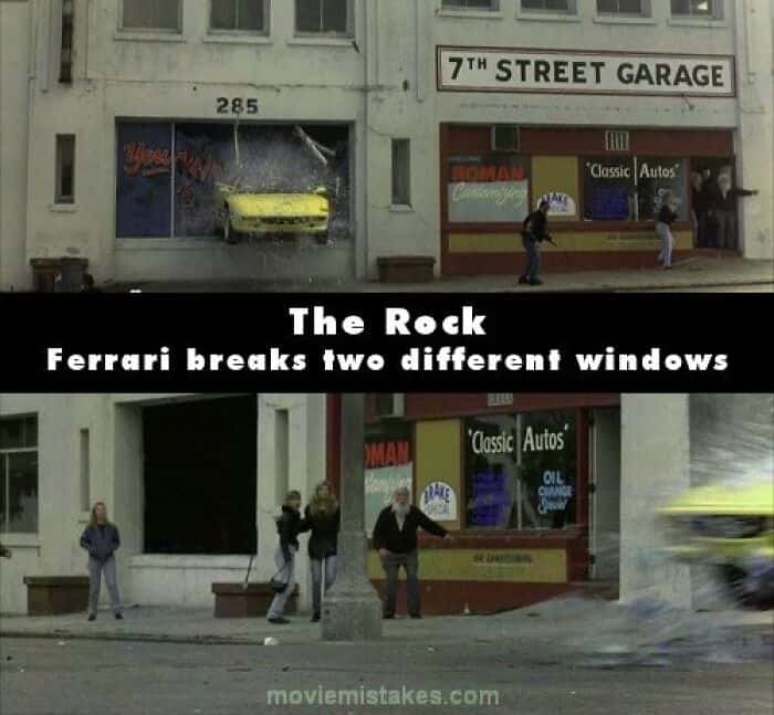 The Rock Ferrari breaks two different windows