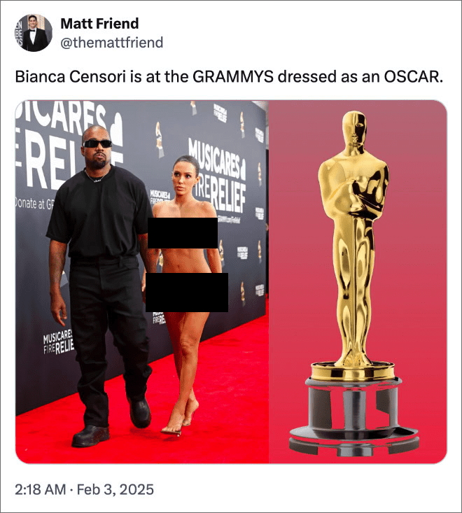 bianca censori memes, Bianca Censori outfit, Bianca Censori dress, Bianca Censori fashion, Bianca Censori style, Kanye West Grammys, Kanye West red carpet, Kanye West controversy, Kanye West news, celebrity meme reactions, viral celebrity memes, Grammys meme moments, celebrity fashion memes