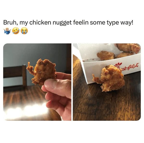 Bruh, my chicken nugget feelin some type way!