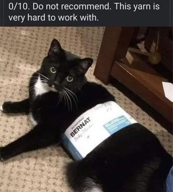 0/10. Do not recommend. This yarn is very hard to work with.