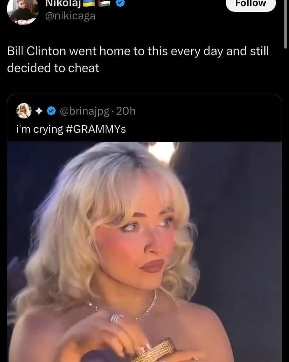 Bill Clinton went home to this every day and still decided to cheat