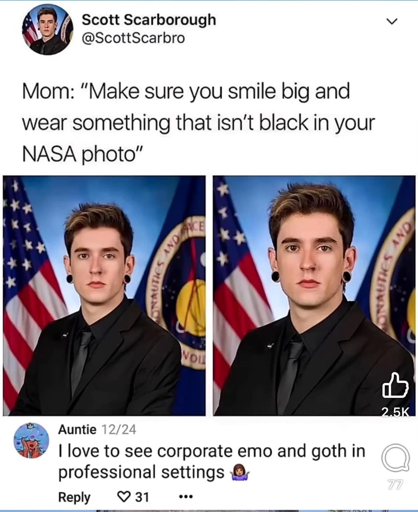 I love to see corporate emo and goth in professional settings