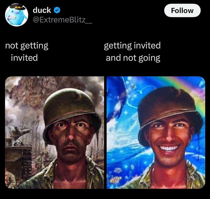 not getting invited getting invited and not going