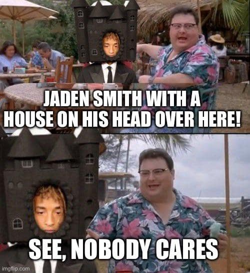 jaden smith castle hat memes, jaden smith memes, star’s bizarre headgear jokes, baffling red carpet comedic references, extravagant topper humor, celebrity memes, star-based comedic lines, personality meltdown laughter, Grammy outfit, awards show style comedic bits, formal event fashion spoofs, style meltdown jokes, bizarre garment comedic commentary