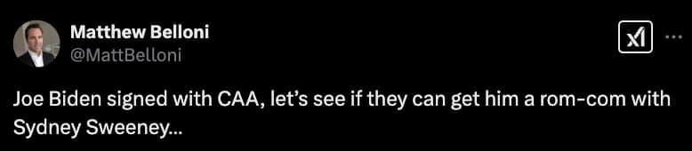 joe biden CAA memes, Joe biden hollywood memes, Joe Biden career move, Biden post-presidency, Biden after White House, Joe Biden new job), Hollywood memes, celebrity meme reactions, viral movie memes, entertainment industry jokes,, Biden jokes, political humor, presidential memes, Joe Biden funny moments