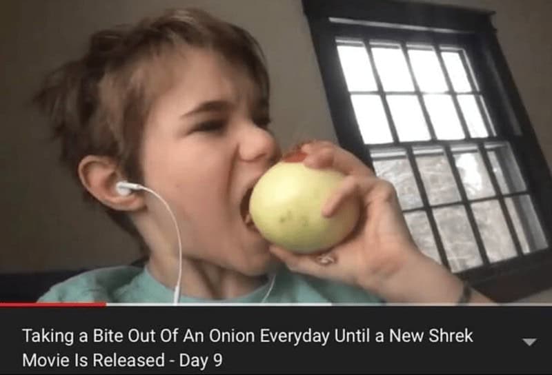 Taking a Bite Out Of An Onion Everyday Until a New Shrek Movie Is Released - Day 9