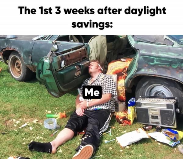 The 1st 3 weeks after daylight savings: All. Me