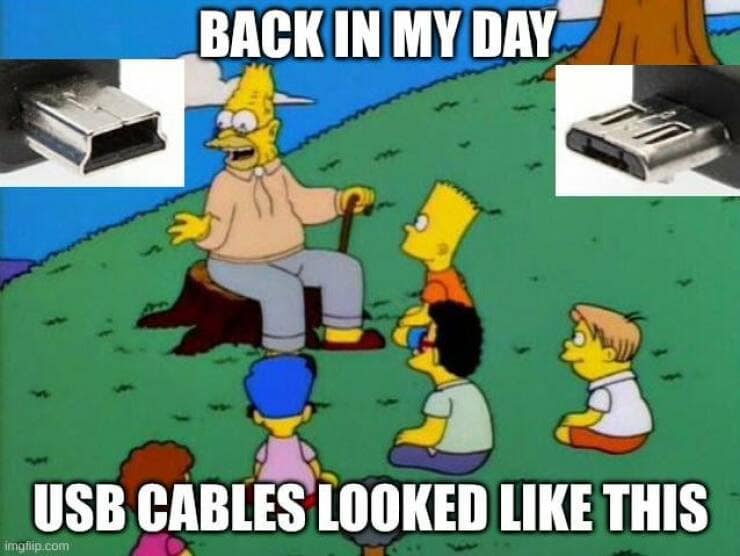BACK IN MY DAY USB CABLES LOOKED LIKE THIS
