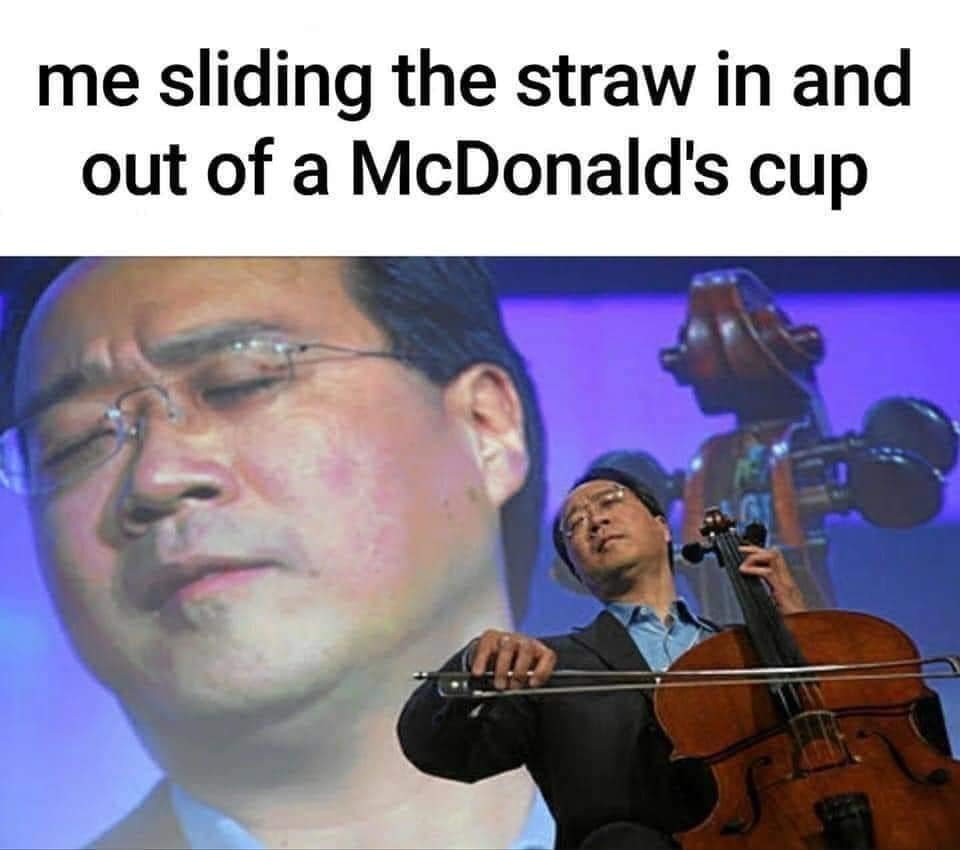 me sliding the straw in and out of a McDonald's cup