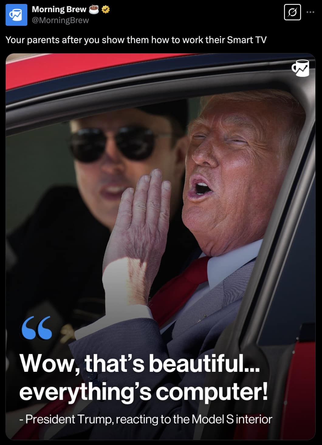 everything is computer memes, trump memes, trump tesla memes, Trump Tesla statement, Trump on Tesla, Trump Model S Plaid speech, viral Trump memes, Trump internet jokes, Trump catchphrase memes, Trump funny moments), tech satire memes, technology humor, AI jokes, modern tech absurdity