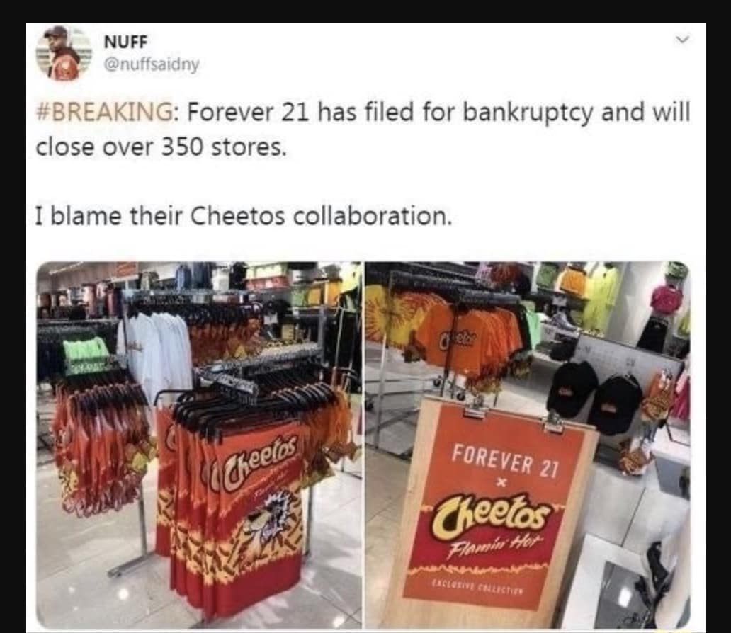 forever 21 memes, forever 21 bankruptcy memes, forever 21 store closures