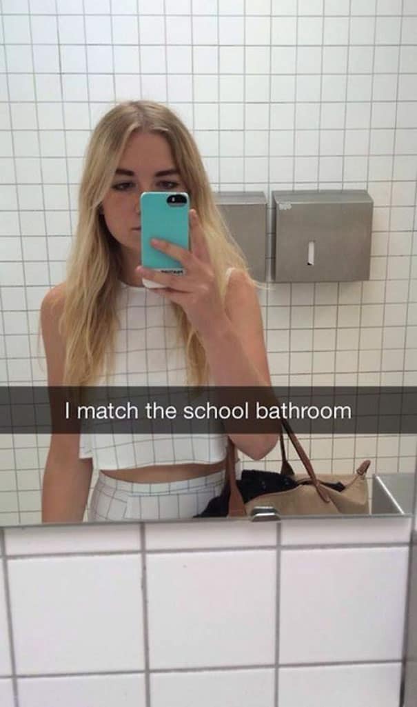 I match the school bathroom