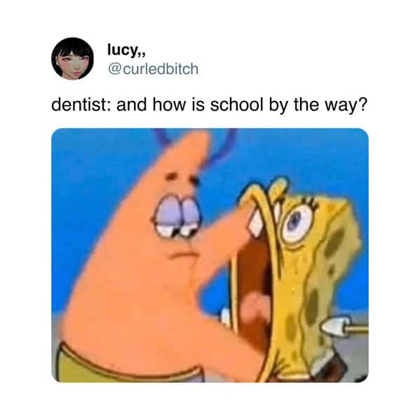 dentist: and how is school by the way?